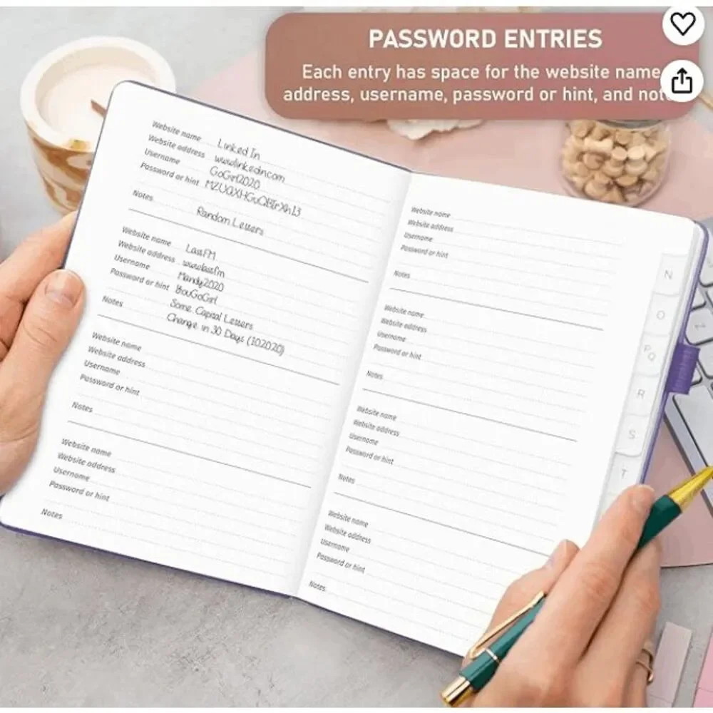 NWT GoGirl Password Book with Alphabetical tabs
